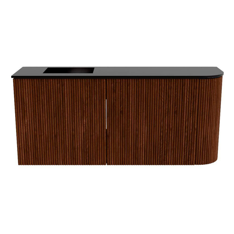 Mondiaz JOYA 91.6cm meuble de salle de bains - arrondi droit couleur Ruby - Vasque FAYE position Gauche Sans trou de robinet couleur Urban. SW1421840