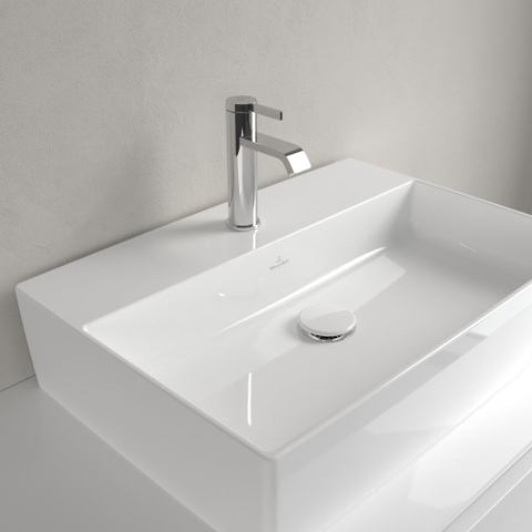 Villeroy & Boch memento 2.0 opzetwastafel - 60x42cm - met 1 kraangat - zonder overloop - White Alpine (glans wit) SW479873