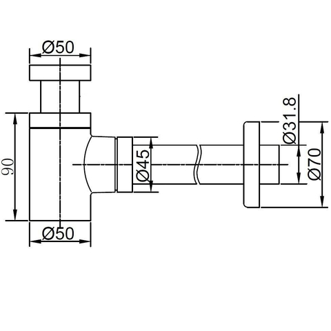 Best Design Lyon Siphon mini 5/4"x32mm Or rose mat SW353540