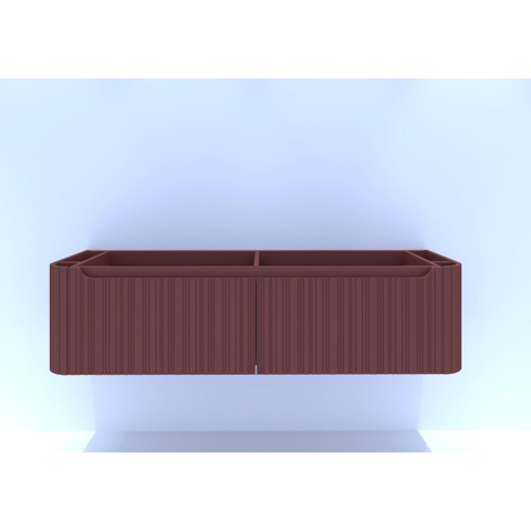 H&R badmeubelen Juice Wastafelonderkast - 160x45x40cm - afgeronde hoeken - 3D-front - 2 lades - geïntegreerde greep - terra mat SW862848