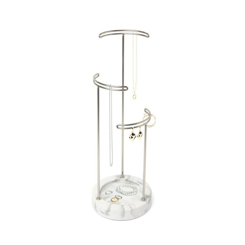 Umbra Tesora sieradenhouder 15x42x15cm staal wit/Metallic nikkel SHOWROOMMODEL SHOW24839