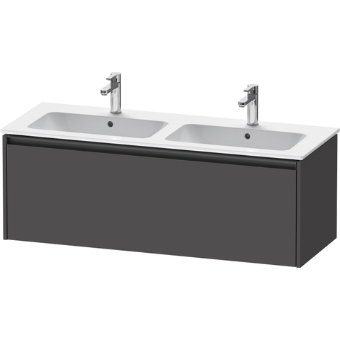 Duravit Ketho.2 Wastafelonderbouwkast - met 1 lade - voor dubbele wastafel - 128x48x44cm - met greep antraciet - grafiet mat SW772351