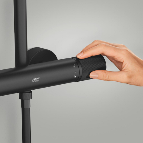 GroheVitalio Joy+douchesysteem met hoofddouche en handdouche280mmMat Zwart SW1590068