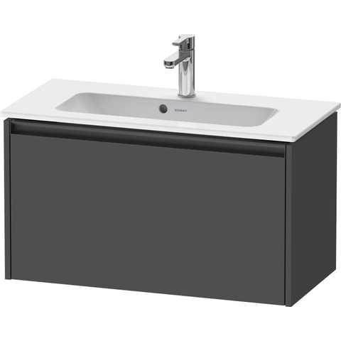 Duravit Ketho.2 Wastafelonderbouwkast - met 1 lade - 68x39x44cm - met greep antraciet - grafiet mat SW772358