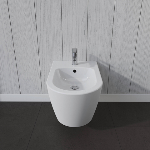Duravit Me by starck Wandbidet - 37x57cm - met kraangat - met overloop - zonder wondergliss - glans wit 0300875