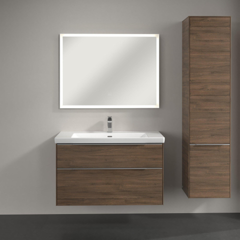 Villeroy & Boch Subway 3.0 kast hoog - 171x40 - 2 deur - 1 schap rechts - Arizona Oak (hout) SW641593