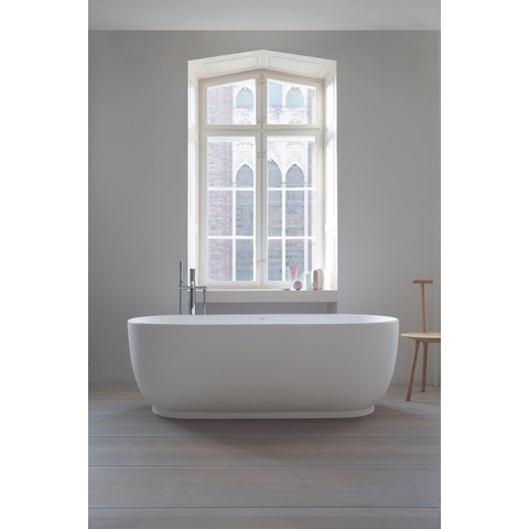 Duravit Luv Vrijstaand bad - 1800x850mm - met mantel - inclusief af- en overloopgarnituur - mat wit SW228003