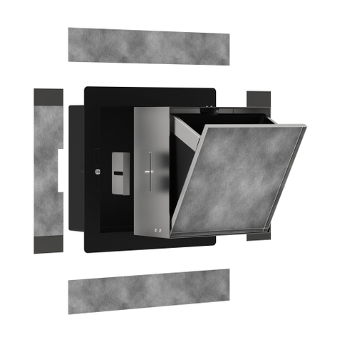 Hansgrohe XtraStoris Rock Poubelle - 30x30x14cm - porte carrelable - brushed stainless steel SW1590298