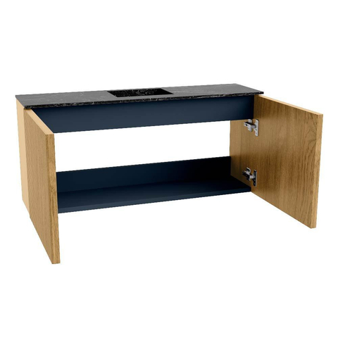 Mondiaz JOYA-DLUX 90cm meuble de salle de bains - couleur Chêne - Vasque FAYE position Milieu 1 trou de robinet couleur Lava. SW1422040