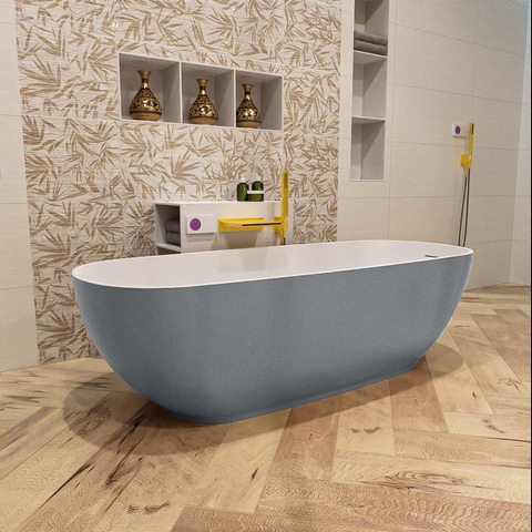 MONDIAZ ROCK Baignoire îlot - 170x70cm - couleur Plata / Talc SW1015106