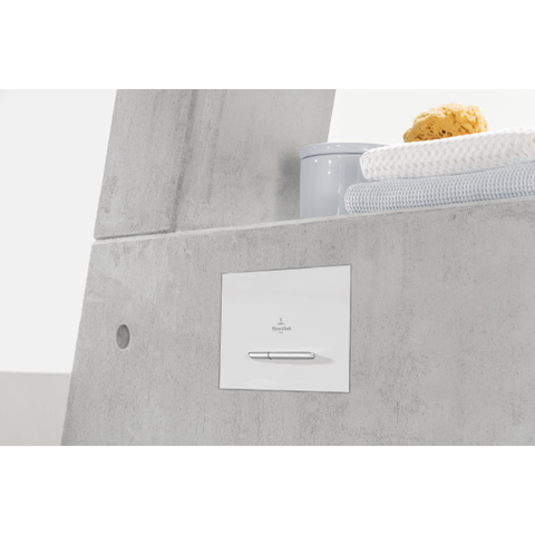 Villeroy & Boch Viconnect bedieningsplaat dualflush frontbediend - 25.3x14.5cm - kunststof - glans wit SW106653