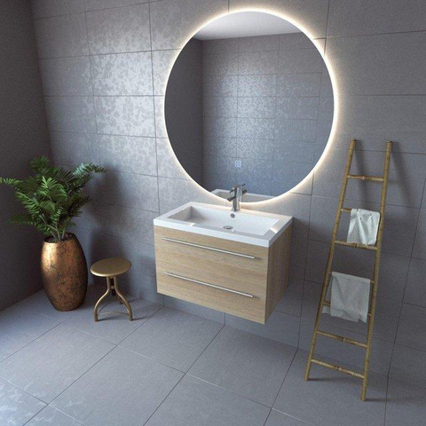 FugaFlow Eccelente Arredo Miroir Salle de Bain - rond - diamètre 120cm - éclairage LED indirect - chauffe-miroir - interrupteur SW1120152