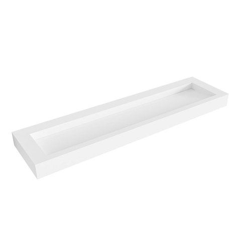 Mondiaz AVON wastafel - 180x46x12cm - wasbak midden - zonder kraangat - talc (wit) SW433335