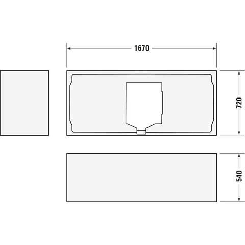 Duravit HappyD 2 kunststof inbouwbad acryl rechthoekig met rugsteun rechts 170x75x46cm zonder poten wit SW54605