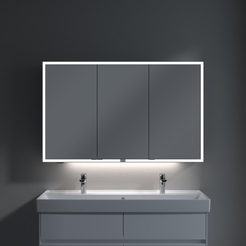 Villeroy & Boch My View Now spiegelkast - met 3 deuren - met led verlichting en wastafelverlichting - 120x75x16.8cm - met sensorschakelaar - Aluminium (zilver) SW701253