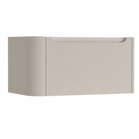 H&R Badmeubelen Juice Meuble sous vasque - 80x45x40cm - angle gauche arrondi - 1 tiroir - poignée intégrée - beige mat SW1109747
