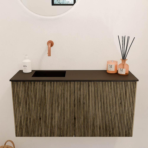 Mondiaz JOYA 80cm meuble de salle de bains - couleur Dusk - Vasque FAYE position Gauche Sans trou de robinet couleur Urban SW1421639