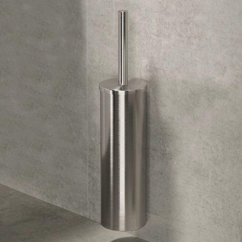 Geesa Nemox Toiletborstel Stainless Steel Closetborstelgarnituur wandmontage - witte borstelkop - geborsteld 0653456