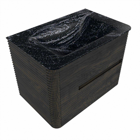 Mondiaz CIRO-DLUX Badkamermeubelset - 70x45x50cm - Solid surface wastafel Lava - 1 wasbak Midden - zonder kraangaten - 2 lades - Shadow SW1533804