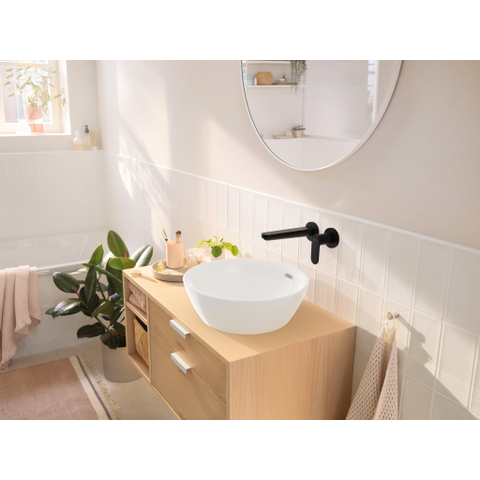 Hansgrohe Rebris s 1 greeps wastafelkraan - inbouw - wandmontage - met uitloop 20 cm - mat zwart SW796579