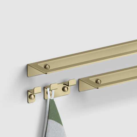 Clou Fold handdoekrek 45 cm goud geborsteld PVD SW917276