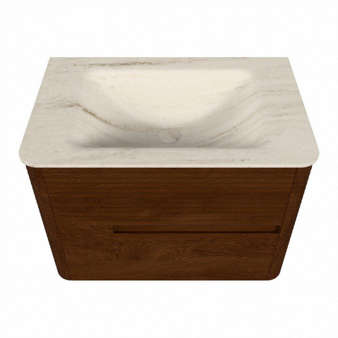 Mondiaz CIRO-DLUX Ensemble de meubles de salle de bains - 70x45x50cm - Plan-vasque solid surface Meli - 1 lavabo central - 1 trou de robinet - 2 tiroirs - Ruby SW1531748