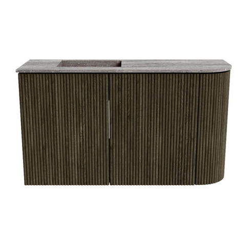 Mondiaz JOYA-DLUX Meuble de salle de bains 71,6cm - arrondi droite couleur Shadow - Vasque FAYE position Gauche 1 trou de robinet couleur Oza. SW1425063