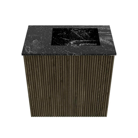 Mondiaz JOYA-DLUX 40cm toiletmeubel - kleur Shadow - Wastafel FAYE positie Rechts 1 kraangat kleur Lava. SW1422827