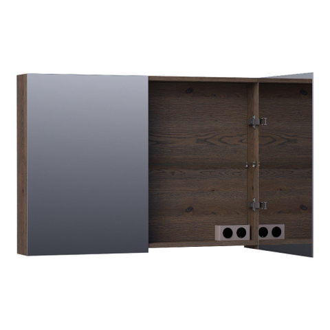 BRAUER Impress spiegelkast – 99x70x15 cm – 2 deuren, dubbelzijdige spiegeldeuren – Eiken zwart SW392967