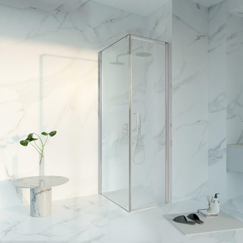 Fortifura Galeria Douchecabine - 60x80x200 - Profiel veiligheidsglas - antikalk - hoogglans chroom SW1443621