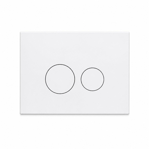 QeramiQ Dely Ensemble de WC - réservoir encastré Qeramiq Flush - abattant slim - plaque de commande blanche mate en métal - boutons ronds - blanc brillant SW1579157
