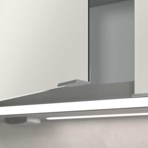 Villeroy & Boch My View Now spiegelkast - met 3 deuren - met led verlichting en wastafelverlichting - 120x75x16.8cm - met sensorschakelaar - Aluminium (zilver) SW701253
