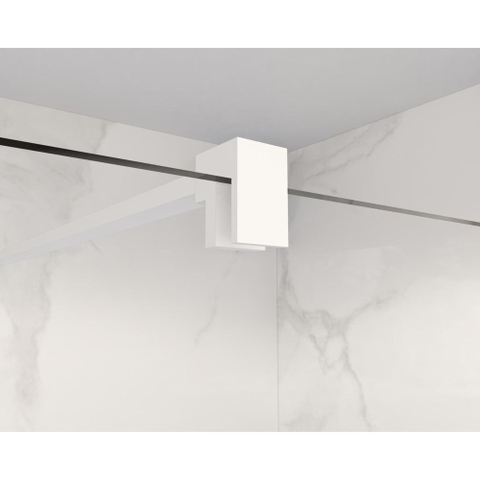 FugaFlow Eccelente Vetro inloopdouche badkamer verlengde stabilisatiestang 200cm los incl.bevestigingsmaterialen - mat wit SW1123701