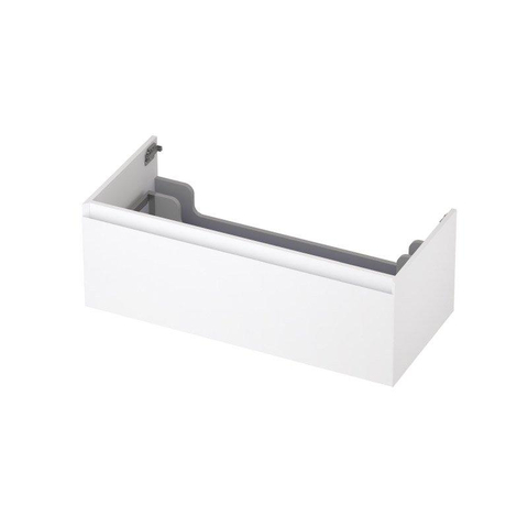INK Wastafelonderkast - 100x45x35cm - 1 lade - greeploos - MDF lak - Mat wit SW158036