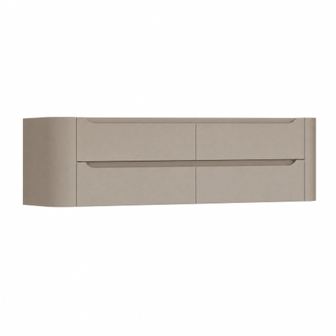 H&R Badmeubelen Juice Wastafelonderkast - 160x45x50cm - afgeronde hoeken - 4 lades - geïntegreerde greep - Olive SW1490846