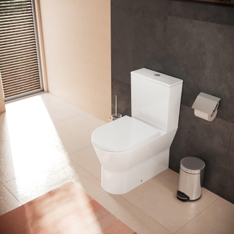 Hansgrohe EluPura Original S duoblok 640 met horizontale uitgang AquaChannel Flush met opbouw reservoir en toiletzitting wit SW1164952