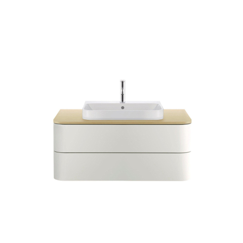 Duravit Happy D.2 Plus opbouwwastafel - met kraangat - met overloop - 60x46cm - met keramisch push-open ventiel - wit SW297030
