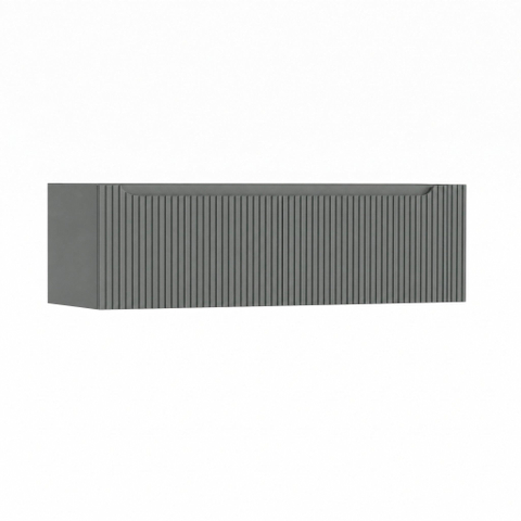 H&R Badmeubelen Juice Wastafelonderkast - 140x45x40cm - rechterhoek afgerond - 3D-front - 2 lades - geïntegreerde greep - petrol mat SW1260094