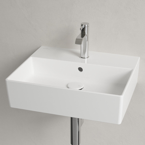 Villeroy & Boch memento 2.0 wastafel - 50x42cm - met overloop - 1 kraangat - White Alpine (glans wit) SW354332