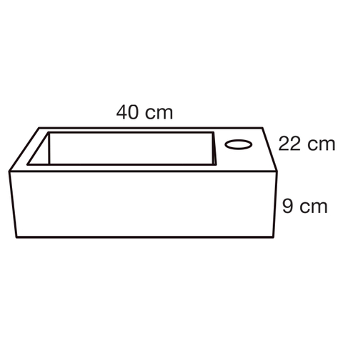Differnz Hura lave-mains - 40x22x9cm - basalte - 1 trou robinet - sans bonde - anthracite SW1236899