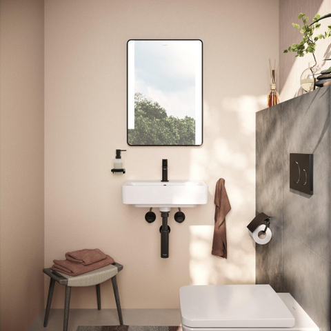 Hansgrohe Xarita Lite Q Spiegel - 50x70cm - led verlichting - Verticaal - wandschakelaar - mat zwart SW1165013
