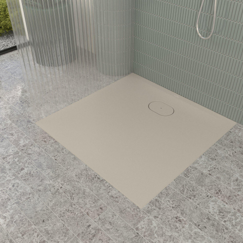 Villeroy & Boch Ecora douchebak - 90x90x3.5cm - afvoer korte zijde - almond (beige) SW1559018