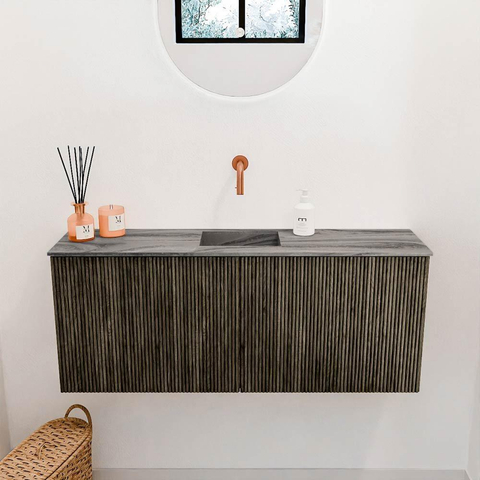 Mondiaz JOYA-DLUX 100cm toiletmeubel - kleur Shadow - Wastafel FAYE positie Midden Zonder kraangat kleur Sombra. SW1425217