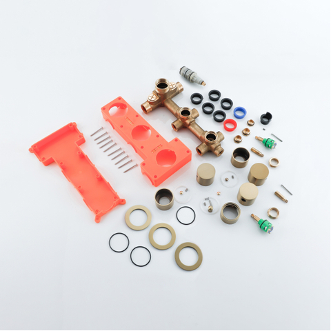 Fortifura Nebbio Robinet thermostatique encastré - 2 voies - extensible à 3 ou 4 voies - laiton brossé PVD (or) SW1417139