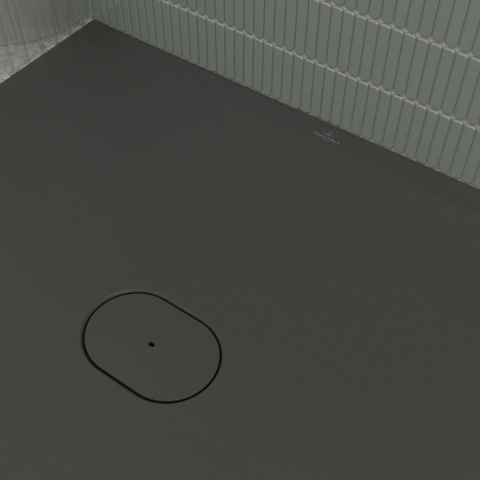 Villeroy & Boch Ecora douchebak - 180x100x4.5cm - afvoer korte zijde - anthracite (antraciet) SW1558937