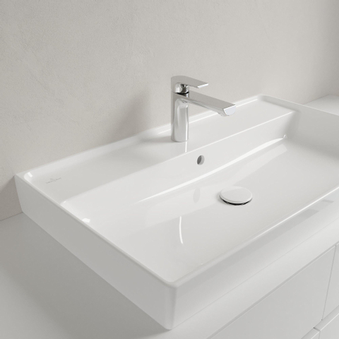 Villeroy & Boch Collaro meubelwastafel onderzijde - geslepen - 80x47cm - met overloop - 1 kraangat - White Alpine (glans wit) SW358317
