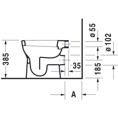 Duravit D-code Closetpot - vlakspoel - met PK - 35x48cm - inclusief bevestiging - wit 0315135