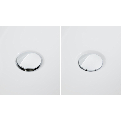 Duravit Quadroval badafvoer en overloopcombinatie - met waste - hoogglans chroom 0313535