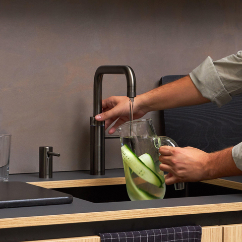 Quooker Fusion Square kokendwaterkraan - draaibare uitloop - Combi+ reservoir - Warm / kokend water - Gun metal SW968357