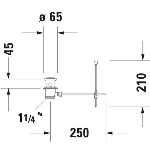 Duravit Kniehevelventiel verticaal - hoogglans chroom 0290468
